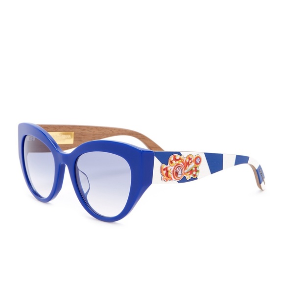 Dolce & Gabbana Sicilian Carretto Blue Sunglasses - Picture 3 of 4